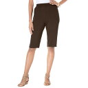 【送料無料】 ロアマンズ レディース ハーフパンツ・ショーツ ボトムス Roaman's Women's Plus Size Soft Knit Bermuda Short Chocolate