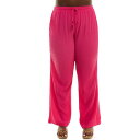 【送料無料】 ニナレオナルド レディース カジュアルパンツ ボトムス Plus Size Nina Leonard Pebble Texture Drawstring Pants Dragon Fruit
