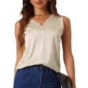 【送料無料】 cheibear レディース ナイトウェア アンダーウェア Womens Silky Satin Tank Tops Mesh V Neck Ca...
