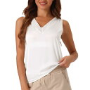 【送料無料】 cheibear レディース ナイトウェア アンダーウェア Womens Silky Satin Tank Tops Mesh V Neck Ca...