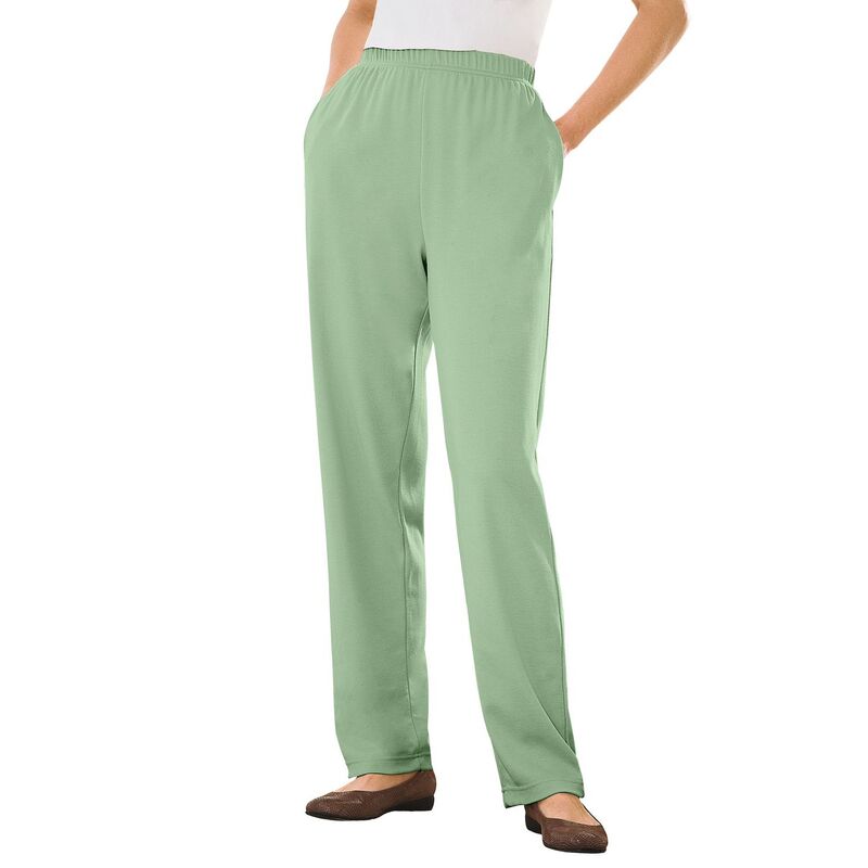 【送料無料】 ウーマン ウィズイン レディース カジュアルパンツ ボトムス Woman Within Women's Plus Size Tall 7-day Knit Straight Leg Pant Sage