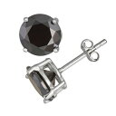 【送料無料】 Designs by Gioelli メンズ ピアス・イヤリング アクセサリー Designs by Gioelli Men's Sterling Silver Black Cubic Zirconia Round Stud Earrings Silver Tone