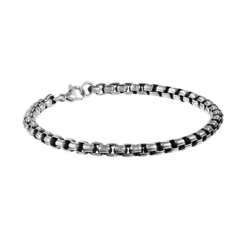 【送料無料】 リンクス メンズ ブレスレット・バングル・アンクレット アクセサリー Men's LYNX Stainless Steel Box Chain Bracelet Stainless
