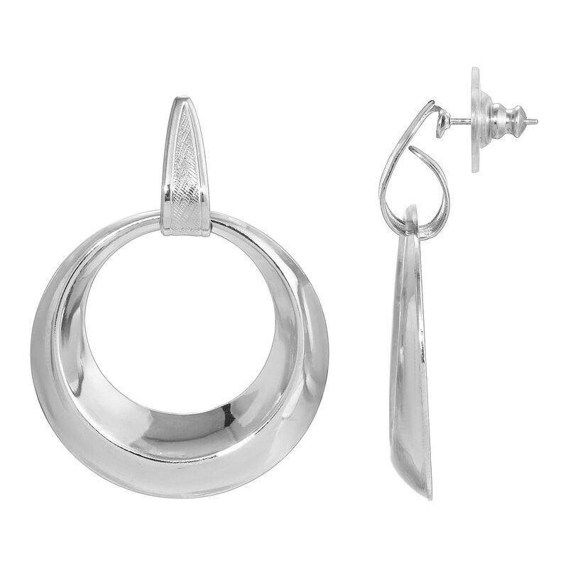 楽天ReVida 楽天市場店【送料無料】 1928 レディース ピアス・イヤリング アクセサリー 1928 Open Circle Drop Earrings Gray