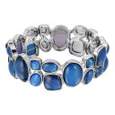 【送料無料】 1928 レディース ブレスレット・バングル・アンクレット アクセサリー 1928 Silver Tone Blue Multi Shape Stretch Bracelet Blue(4)