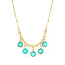 【送料無料】 1928 レディース ネックレス・チョーカー・ペンダントトップ アクセサリー 1928 Gold Tone Shaky Bib Necklace Aqua