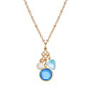【送料無料】 1928 レディース ネックレス・チョーカー・ペンダントトップ アクセサリー 1928 Channel Heart Charm Pendant Necklace Aqua