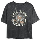 【送料無料】 アンブランデッド レディース Tシャツ トップス Juniors' Free Spirit World Tour Poster Crop Top ...