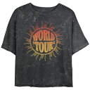 【送料無料】 アンブランデッド レディース Tシャツ トップス Juniors' World Tour Sun Crop Top Mineral Wash Gr...
