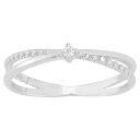 【送料無料】 Sunkissed Sterling レディース リング アクセサリー Sunkissed Sterling Sterling Silver Cubic Zirconia Crisscross Ring Silver Tone(4)