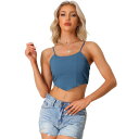 【送料無料】 アレグラ ケー レディース Tシャツ トップス Spaghetti Strap Crop Top For Women Asymmetrical H...