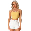 【送料無料】 アレグラ ケー レディース Tシャツ トップス Spaghetti Strap Crop Top For Women Asymmetrical H...