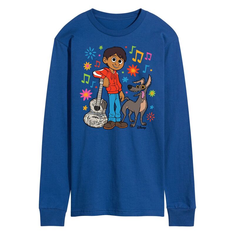 【送料無料】 ディズニー ピクサー メンズ Tシャツ トップス Men's Disney / Pixar's Coco Miguel Y Dante Tee Blue