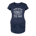 【送料無料】 ライセンス キャラクター レディース Tシャツ トップス Maternity Our Little Turkey Is On The Way Graphic Tee Navy