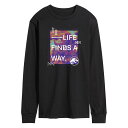 【送料無料】 ライセンス キャラクター メンズ Tシャツ トップス Men's Jurassic World Life Finds A Way Long Sleeve Graphic Tee Black(4)