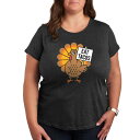 【送料無料】 ライセンス キャラクター レディース Tシャツ トップス Plus Size Eat Tacos Turkey Graphic Tee Heather Charcoal