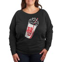【送料無料】 ライセンス キャラクター レディース Tシャツ トップス Plus Diet Coke Heart Bubbles Pullover Heather Charcoal