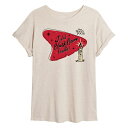 【送料無料】 ライセンス キャラクター レディース Tシャツ トップス Juniors' Hocus Pocus Black Flame Candle Flowy Tee Beige