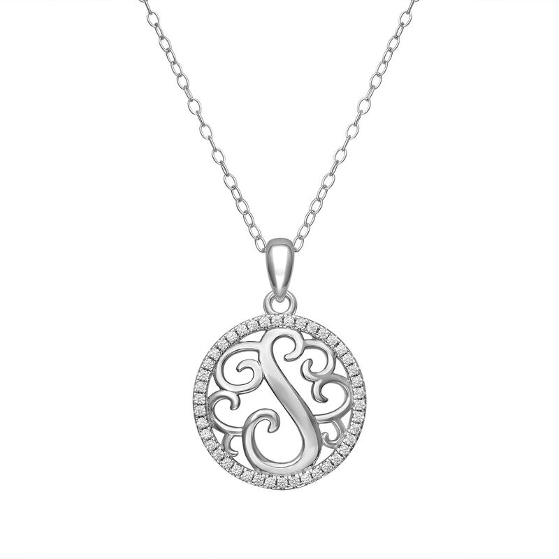 【送料無料】 プリムローズ レディース ネックレス・チョーカー・ペンダントトップ アクセサリー PRIMROSE Sterling Silver Cubic Zirconia Initial Pendant Necklace S(4)