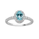 【送料無料】 プリムローズ レディース リング アクセサリー PRIMROSE Sterling Silver Oval Aqua Cubic Zirconia Ring Sterling Blue