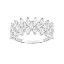 【送料無料】 プリムローズ レディース リング アクセサリー PRIMROSE Sterling Silver Marquise Cubic Zirconia Triple Row Ring Sterling Clear(4)