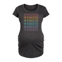 【送料無料】 ライセンス キャラクター レディース Tシャツ トップス Maternity Tired Repeated Graphic Tee Heather Charcoal(4)