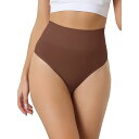 【送料無料】 アレグラ ケー レディース パンツ アンダーウェア Women's High-waisted Briefs Invisible Thong Stretchy Knickers Comfortable Underwear Dark Brown(4)