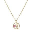 【送料無料】 1928 レディース ネックレス・チョーカー・ペンダントトップ アクセサリー 1928 Gold Tone Suspended Cherub Angel and Heart Necklace Pink