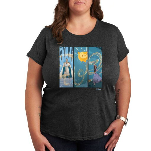【送料無料】 ディズニー レディース Tシャツ トップス Disney's Wish Plus Character Panels Graphic Tee Heather Charcoal 【送料無料】 ディズニー レディース Tシャツ トップス Disney's Wish Plus Character Panels Graphic Tee Heather Charcoal