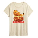 【送料無料】 ライセンス キャラクター レディース Tシャツ トップス Women's The Garfield Movie On Lasagna Graphic Tee Beige(4)