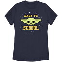 【送料無料】 スター ウォーズ レディース Tシャツ トップス Juniors' Star Wars The Mandalorian The Child Back To School Graphic Tee Navy