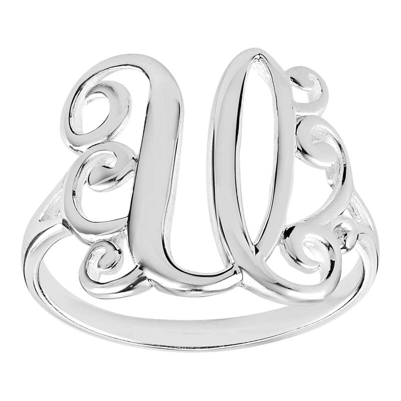 【送料無料】 プリムローズ レディース リング アクセサリー Womens PRIMROSE Sterling silver polished monogram initial B band ring size 7. U