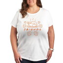 【送料無料】 ライセンス キャラクター レディース Tシャツ トップス Plus Friends Logo With Turkey Graphic Tee White