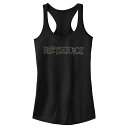 【送料無料】 ライセンス キャラクター レディース Tシャツ トップス Juniors' Beetlejuice Color Lines Logo Racerback Tank Top Black(4)