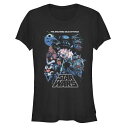 【送料無料】 ライセンス キャラクター レディース Tシャツ トップス Juniors' Star Wars The Saga Continues Group Shot Fitted Tee Black