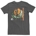 【送料無料】 ライセンス キャラクター メンズ Tシャツ トップス Men's Jurassic World Dominion Dilophosaurus Biohazard Tee Charcoal