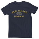 【送料無料】 ライセンス キャラクター メンズ Tシャツ トップス Men's Marvel Thor Love And Thunder New Asgard Norway Tee Navy