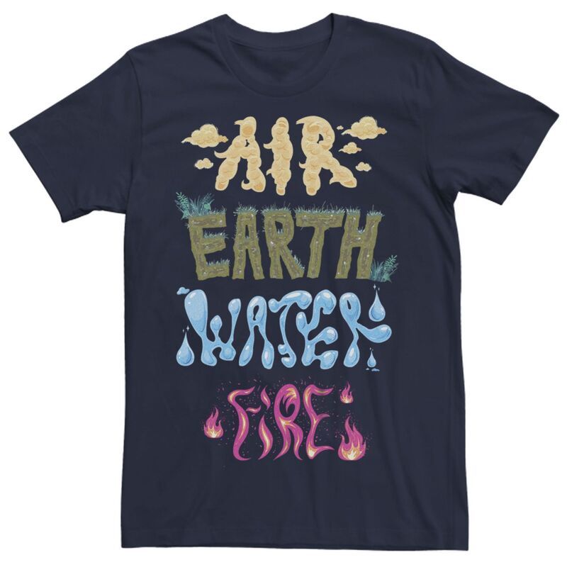 【送料無料】 ディズニー ピクサー メンズ Tシャツ トップス Disney / Pixar's Elemental Men's Four Elements Text Stack Graphic Tee Navy