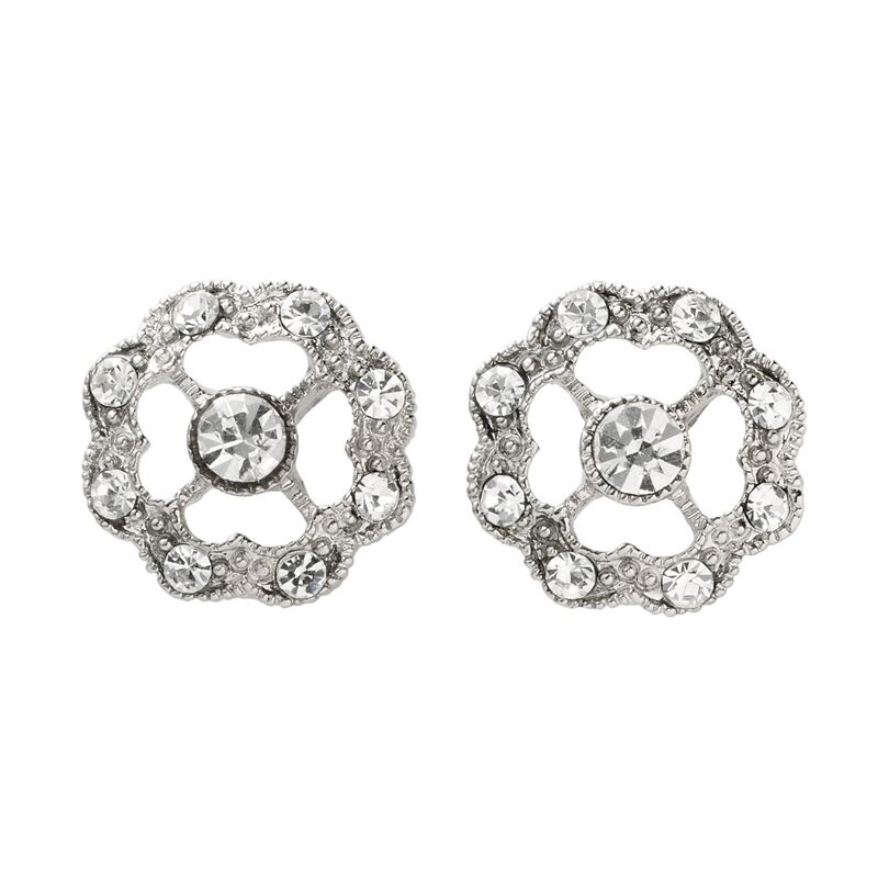 【送料無料】 1928 レディース ピアス・イヤリング アクセサリー 1928R Silver-Tone Simulated Crystal Stud Earrings Silver Tone