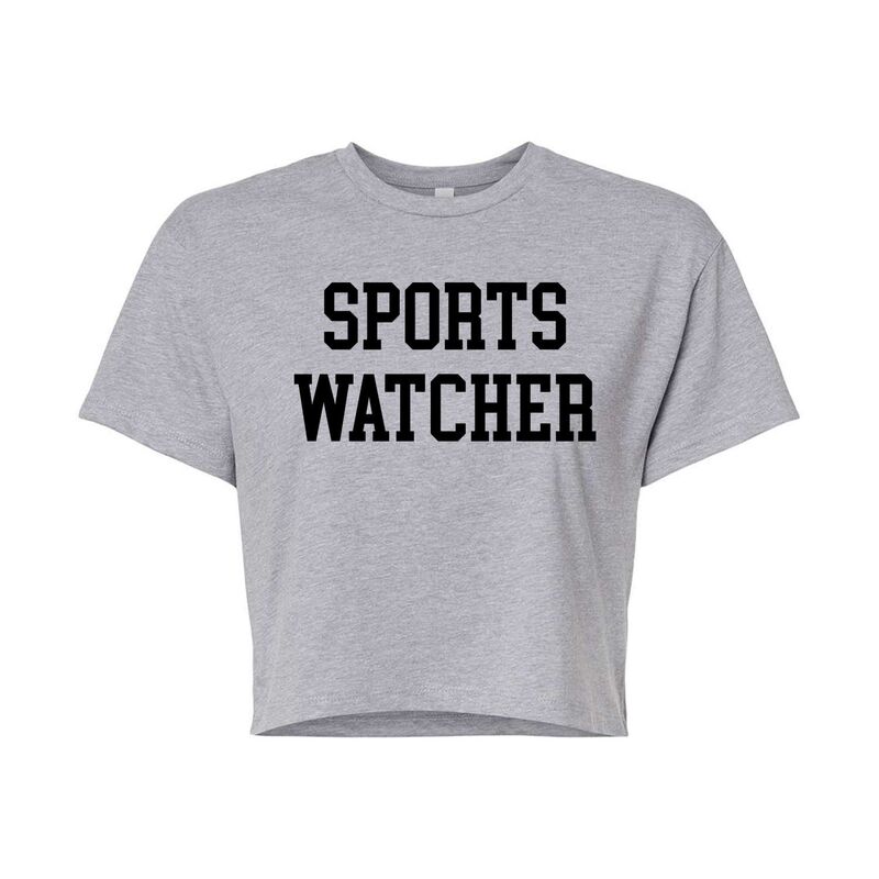 【送料無料】 ライセンス キャラクター レディース Tシャツ トップス Juniors' Sports Watcher Cropped Tee Heather Gray