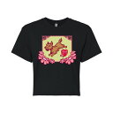 【送料無料】 ライセンス キャラクター レディース Tシャツ トップス Juniors' The Wizard of Oz Toto Floral Cropped Tee Black