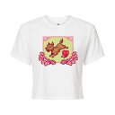 【送料無料】 ライセンス キャラクター レディース Tシャツ トップス Juniors' The Wizard of Oz Toto Floral Cropped Tee White