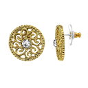 【送料無料】 1928 レディース ピアス・イヤリング アクセサリー 1928 Filigree Circle Stud Earrings Gold Tone