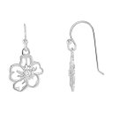 【送料無料】 プリムローズ レディース ピアス・イヤリング アクセサリー PRIMROSE Sterling Silver Polished Flower & Cubic Zirconia Drop Earrings Silver Tone(4)