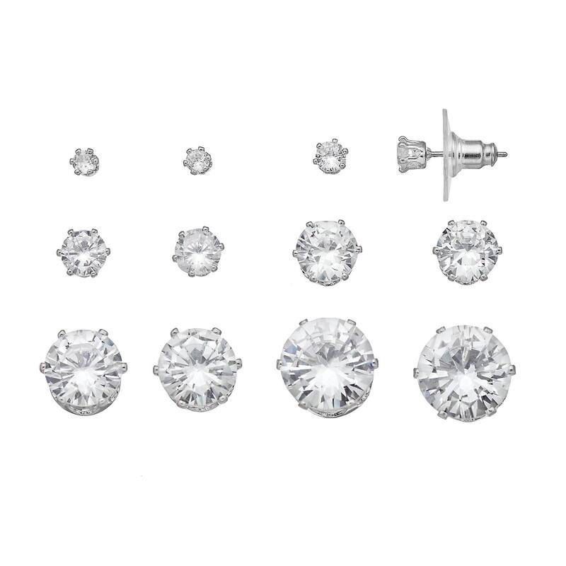 楽天ReVida 楽天市場店【送料無料】 ヴェラウォン レディース ピアス・イヤリング アクセサリー Simply Vera Vera Wang Simulated Crystal Stud Earring Set Clear