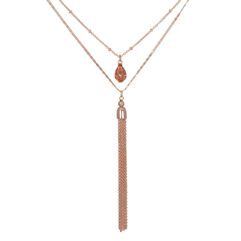 【送料無料】 LC Lauren Conrad レディース ネックレス・チョーカー・ペンダントトップ アクセサリー LC Lauren Conrad Simulated Crystal & Fringe Multi Strand Necklace Multi