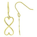 【送料無料】 Aleure Precioso レディース ピアス・イヤリング アクセサリー Aleure Precioso 18k Gold Over Silver Heart Infinity Drop Fishhook Earrings Gold Tone(4)