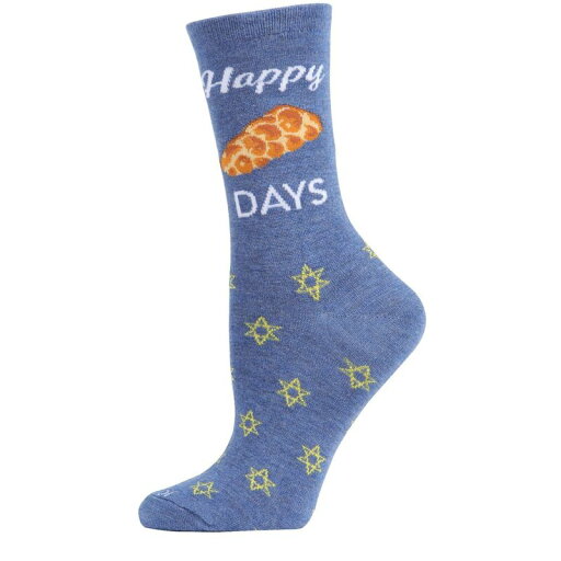 【送料無料】 メモイ レディース 靴下 アンダーウェア Happy Challah Days Holiday Crew Socks Denim Heather 【送料無料】 メモイ レディース 靴下 アンダーウェア Happy Challah Days Holiday Crew Socks Denim Heather