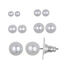 【送料無料】 LC Lauren Conrad レディース ピアス・イヤリング アクセサリー LC Lauren Conrad Simulated Pearl Stud Earring Set White
