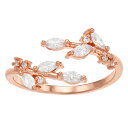 【送料無料】 LC Lauren Conrad レディース リング アクセサリー LC Lauren Conrad Cubic Zirconia Leaf Wrap Ring Clear
